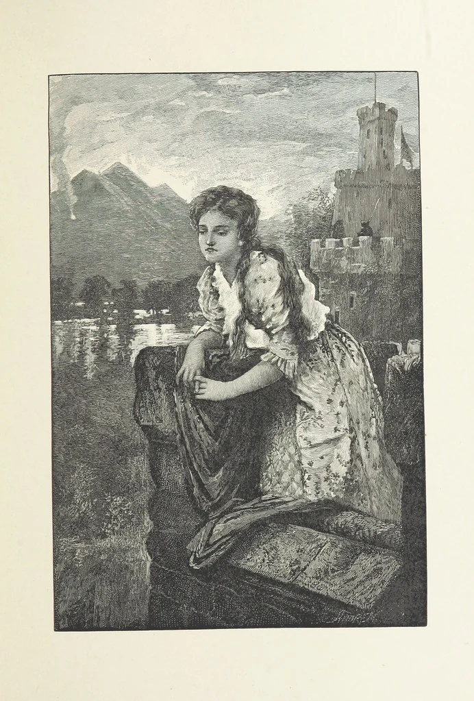 An illustration from The Lay of the Last Minstrel. By Sir Walter Scott. With notes and a chronological summary of his life, and index, 1887, leaf 107