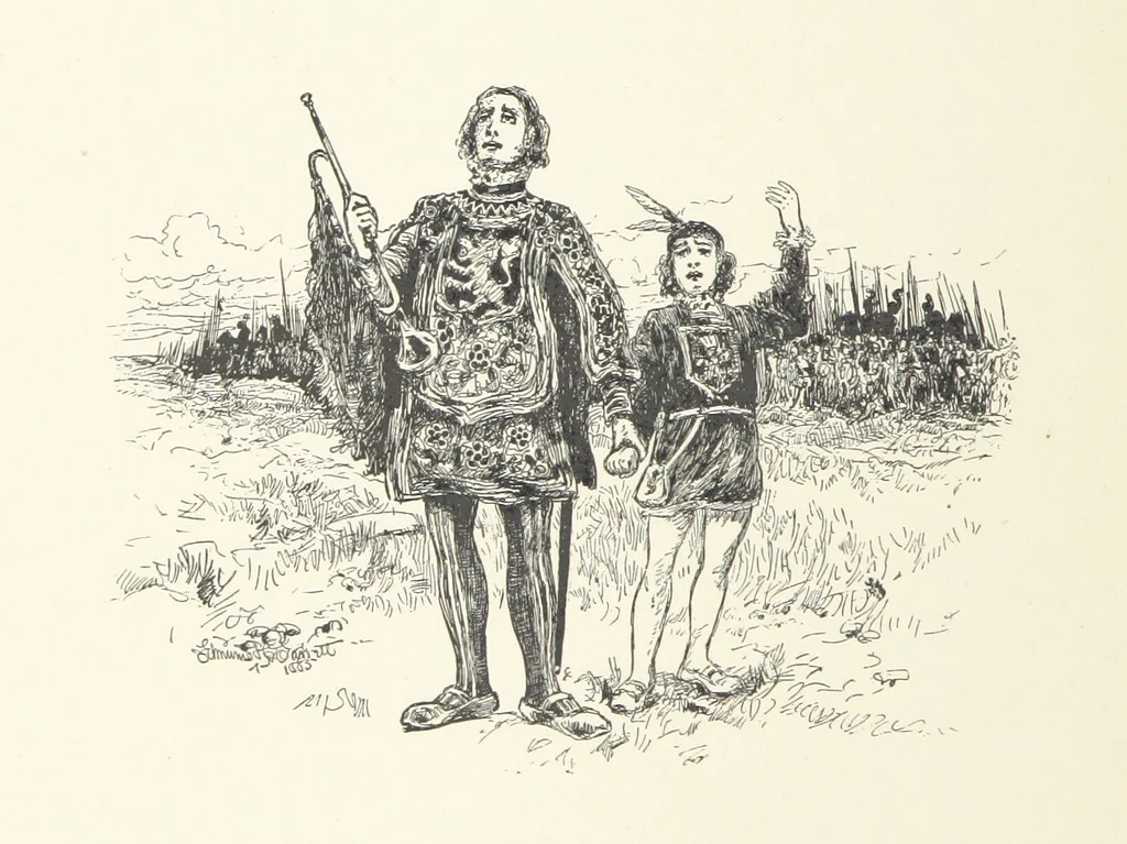 An illustration from The Lay of the Last Minstrel. By Sir Walter Scott. With notes and a chronological summary of his life, and index, 1887, leaf 136