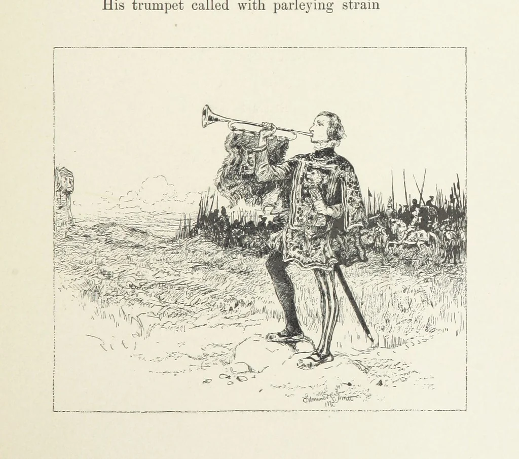 An illustration from The Lay of the Last Minstrel. By Sir Walter Scott. With notes and a chronological summary of his life, and index, 1887, leaf 141