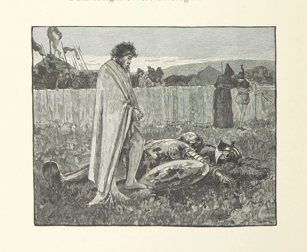 An illustration from The Lay of the Last Minstrel. By Sir Walter Scott. With notes and a chronological summary of his life, and index, 1887, leaf 174