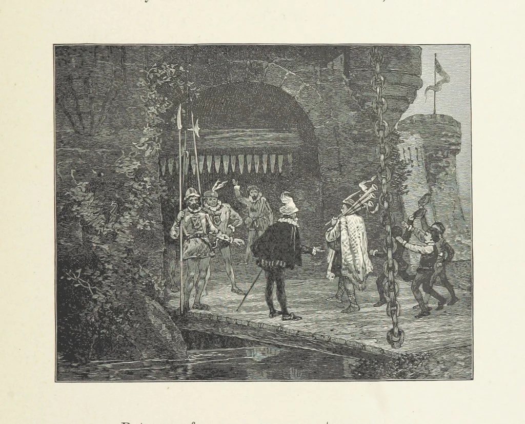 An illustration from The Lay of the Last Minstrel. By Sir Walter Scott. With notes and a chronological summary of his life, and index, 1887, leaf 181