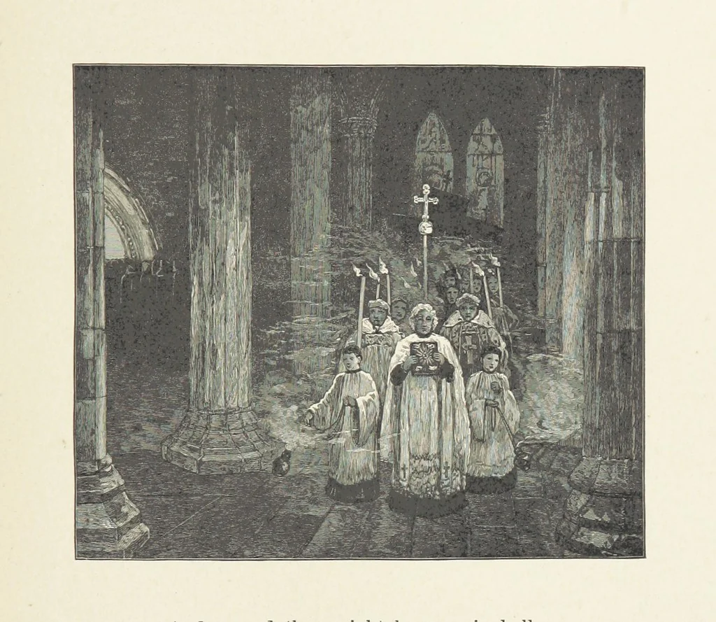 An illustration from The Lay of the Last Minstrel. By Sir Walter Scott. With notes and a chronological summary of his life, and index, 1887, leaf 207