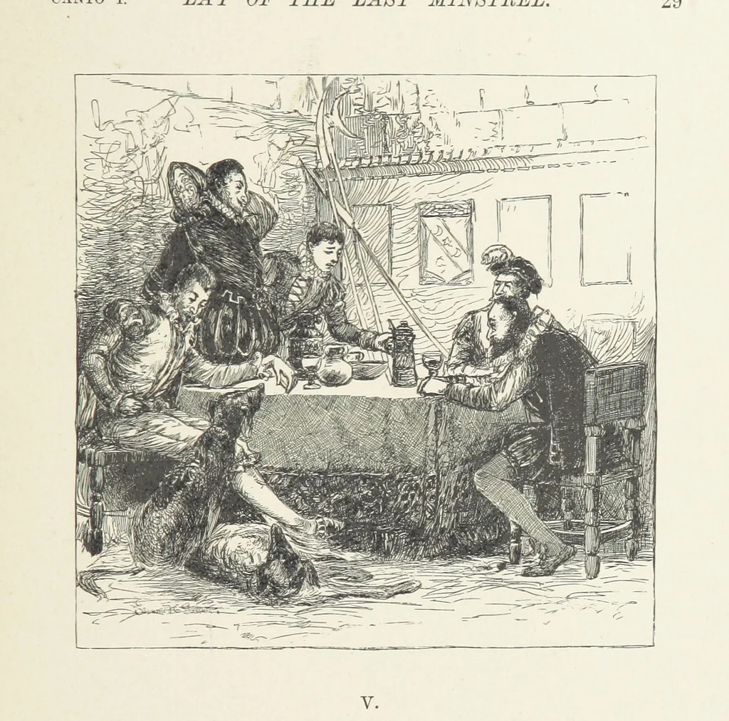 An illustration from The Lay of the Last Minstrel. By Sir Walter Scott. With notes and a chronological summary of his life, and index, 1887, leaf 35