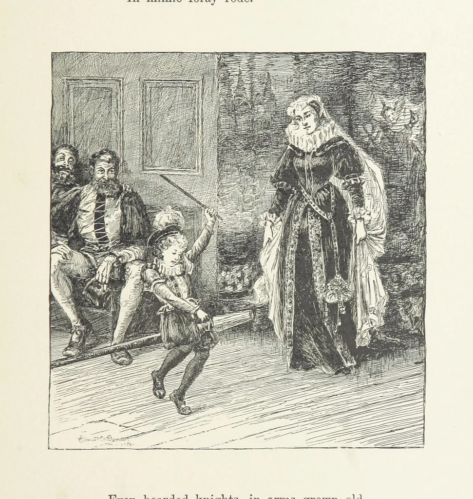 An illustration from The Lay of the Last Minstrel. By Sir Walter Scott. With notes and a chronological summary of his life, and index, 1887, leaf 45