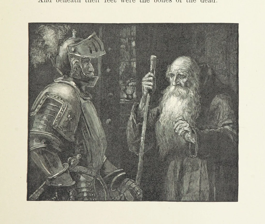 An illustration from The Lay of the Last Minstrel. By Sir Walter Scott. With notes and a chronological summary of his life, and index, 1887, leaf 61