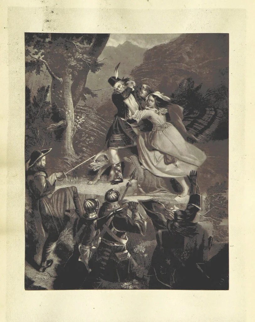 An illustration from Historical, legendary, and romantic Tales from the works of Sir Walter Scott. Selected ... by W. T. Dobson. With ... illustrations, etc, 1886, leaf 200