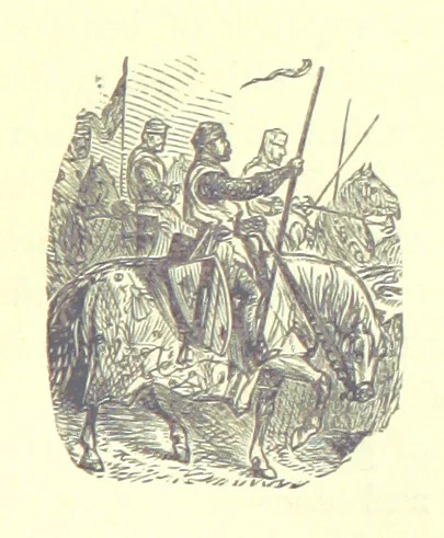 An illustration from Royal Characters from the works of Sir Walter Scott, historical and romantic. Selected and arranged by W. T. Dobson. With twelve ... illustrations, in permanent photography, 1881, leaf 165