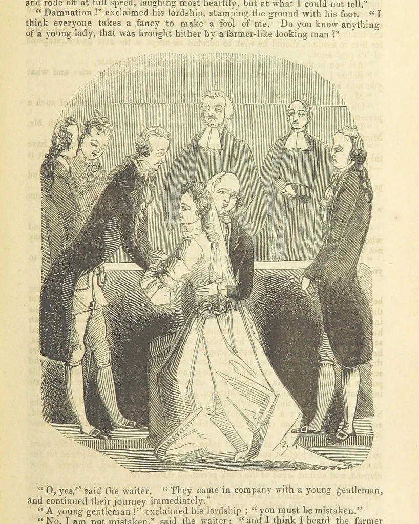 An illustration from Seduction; or the perils of a woman's life. A romance, 1846, leaf 179