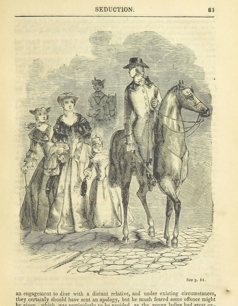 An illustration from Seduction; or the perils of a woman's life. A romance, 1846, leaf 91