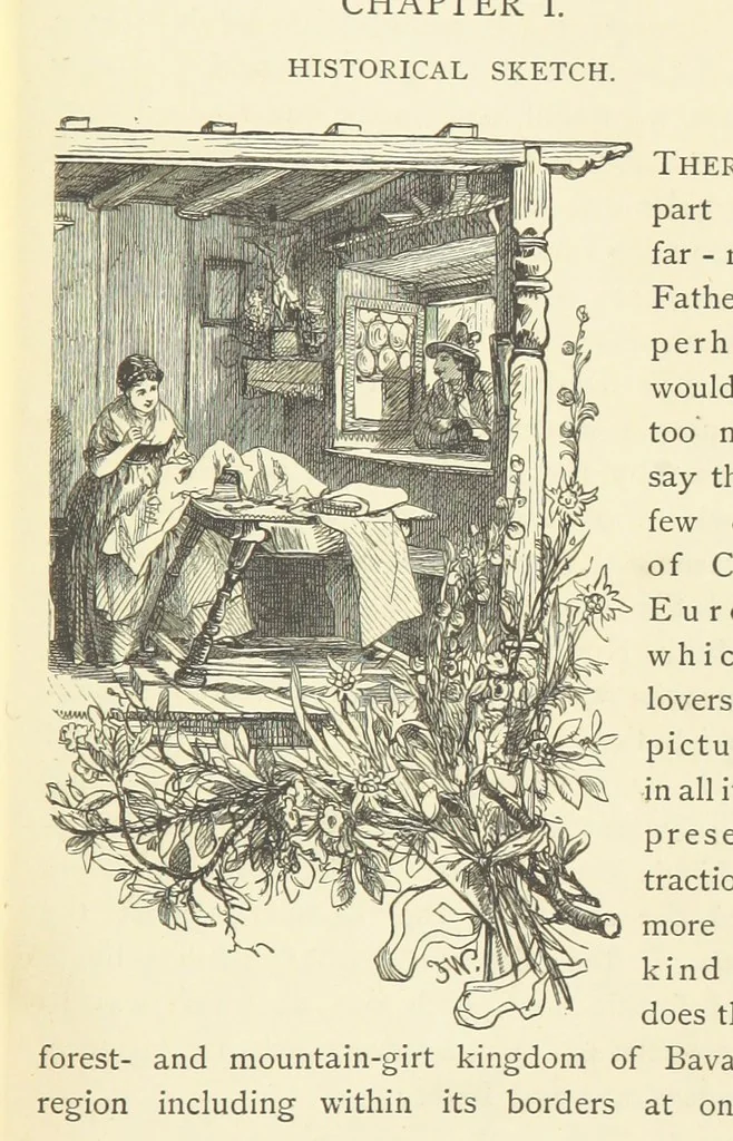 An illustration from The country of the Passion-play. The Highlands and Highlanders of Bavaria, 1880, leaf 23