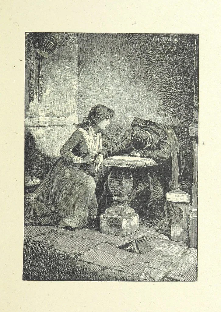 An illustration from Scenes and Characters from the works of George Eliot: a series of illustrations by eminent artists. India proofs. With introductory essay and descriptive letterpress by L. G. Seguin, 1888, leaf 131