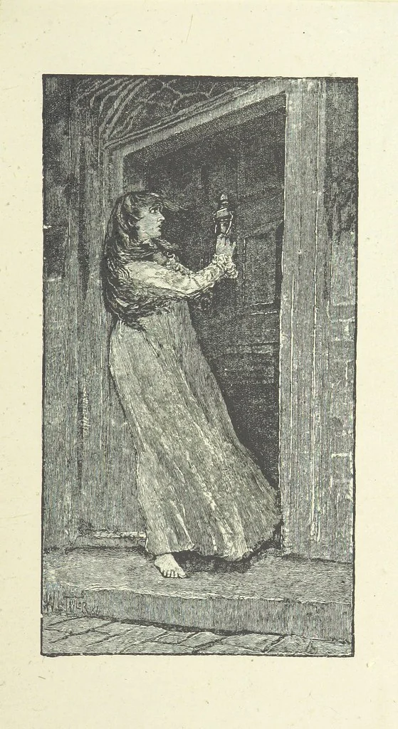 An illustration from Scenes and Characters from the works of George Eliot: a series of illustrations by eminent artists. India proofs. With introductory essay and descriptive letterpress by L. G. Seguin, 1888, leaf 43