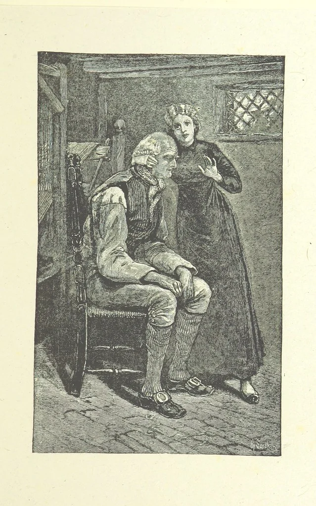 An illustration from Scenes and Characters from the works of George Eliot: a series of illustrations by eminent artists. India proofs. With introductory essay and descriptive letterpress by L. G. Seguin, 1888, leaf 99