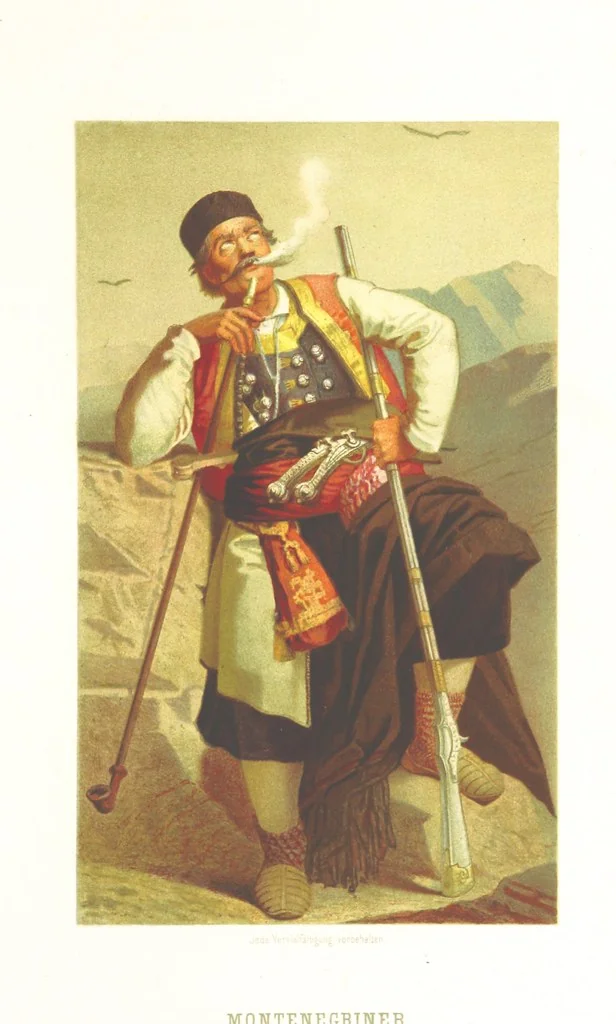 An illustration from Die Serben an der Adria. Ihre Typen und Trachten. [By Louis Salvator, Archduke of Austria, 1870, leaf 11