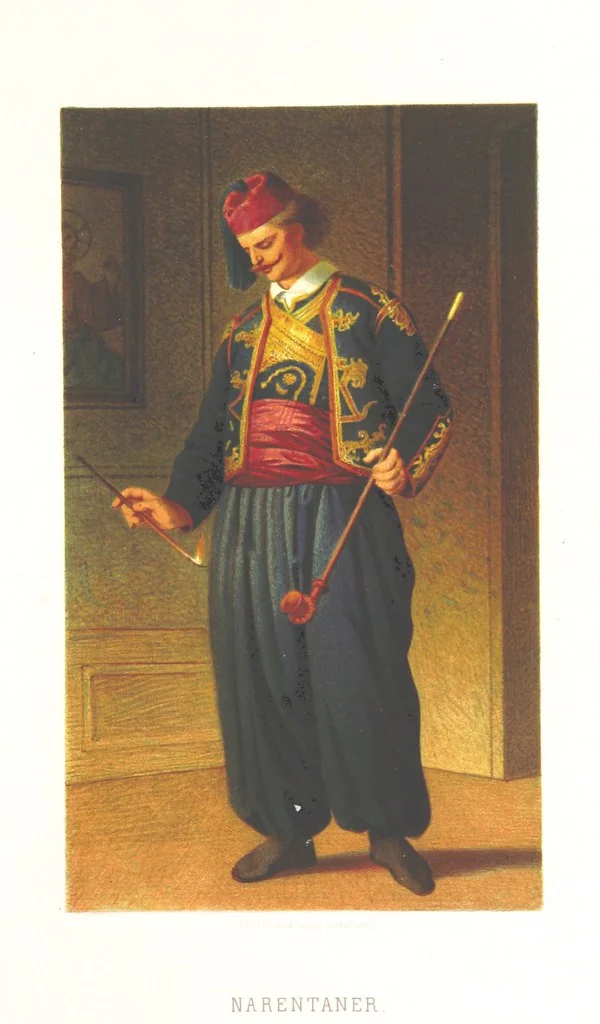 An illustration from Die Serben an der Adria. Ihre Typen und Trachten. [By Louis Salvator, Archduke of Austria, 1870, leaf 13