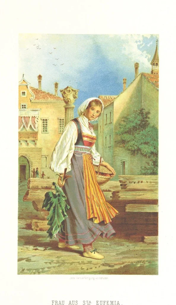 An illustration from Die Serben an der Adria. Ihre Typen und Trachten. [By Louis Salvator, Archduke of Austria, 1870, leaf 27