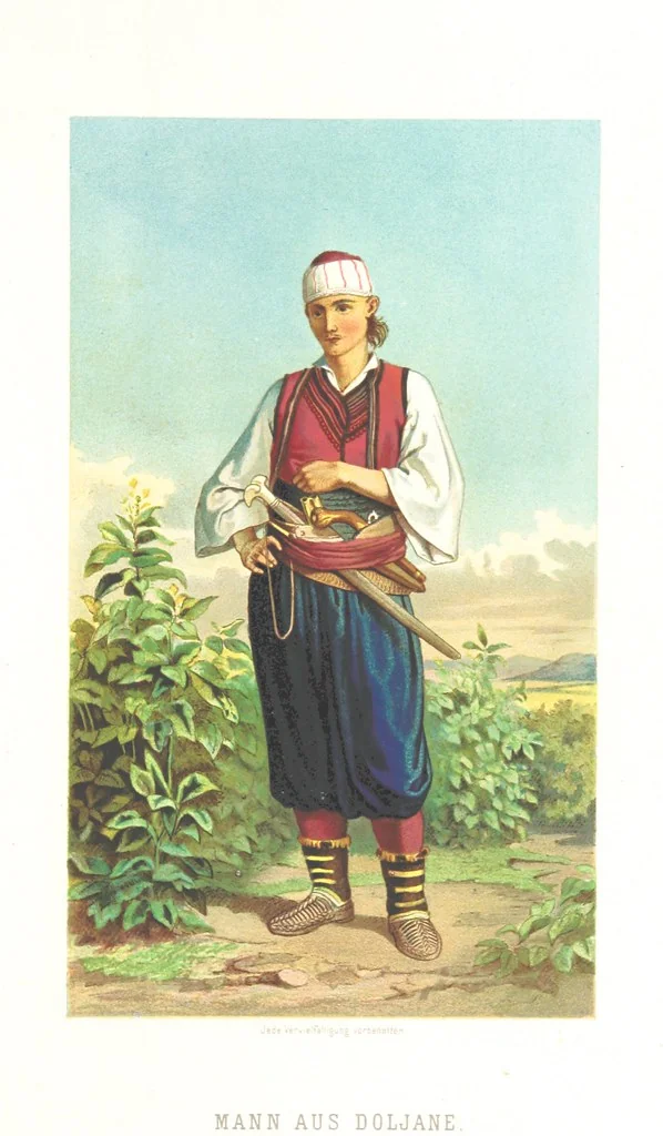 An illustration from Die Serben an der Adria. Ihre Typen und Trachten. [By Louis Salvator, Archduke of Austria, 1870, leaf 29