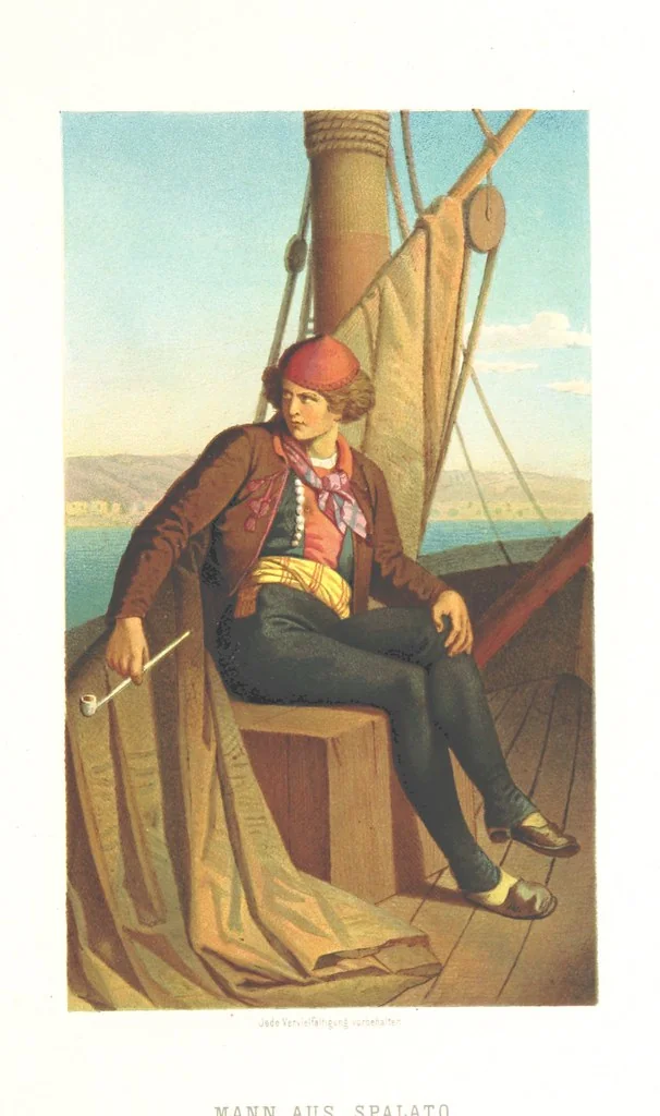 An illustration from Die Serben an der Adria. Ihre Typen und Trachten. [By Louis Salvator, Archduke of Austria, 1870, leaf 33