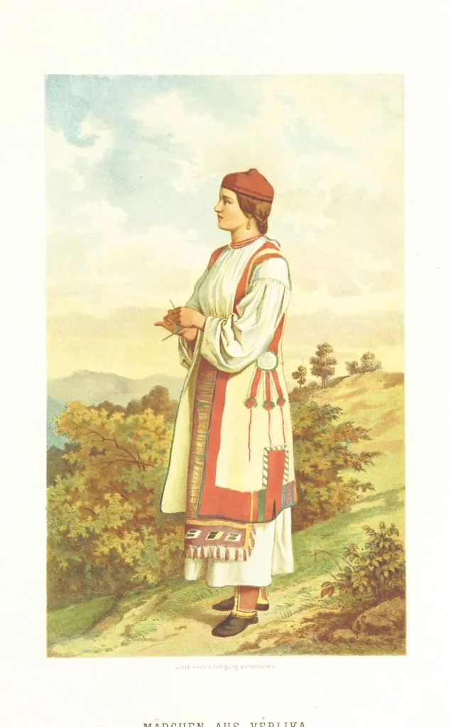 An illustration from Die Serben an der Adria. Ihre Typen und Trachten. [By Louis Salvator, Archduke of Austria, 1870, leaf 39
