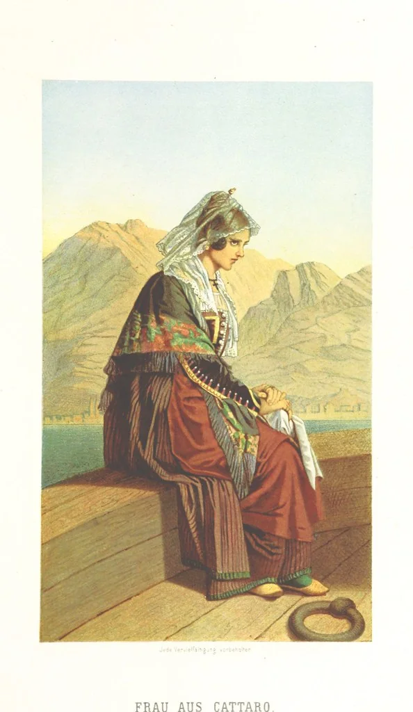 An illustration from Die Serben an der Adria. Ihre Typen und Trachten. [By Louis Salvator, Archduke of Austria, 1870, leaf 43