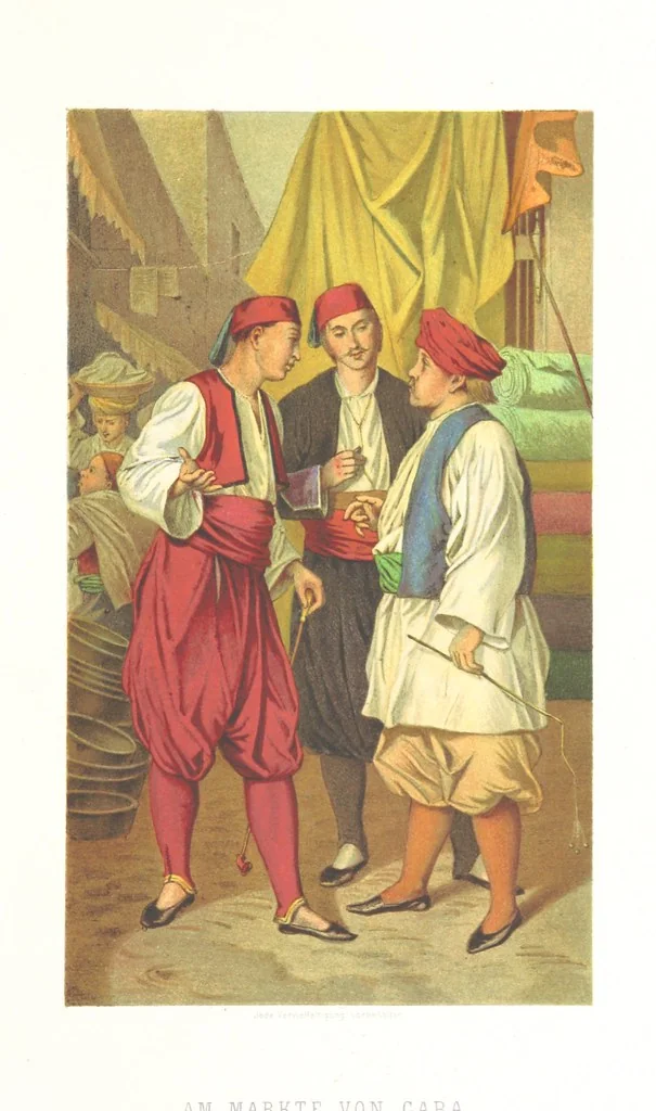 An illustration from Die Serben an der Adria. Ihre Typen und Trachten. [By Louis Salvator, Archduke of Austria, 1870, leaf 47