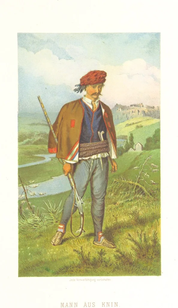 An illustration from Die Serben an der Adria. Ihre Typen und Trachten. [By Louis Salvator, Archduke of Austria, 1870, leaf 49