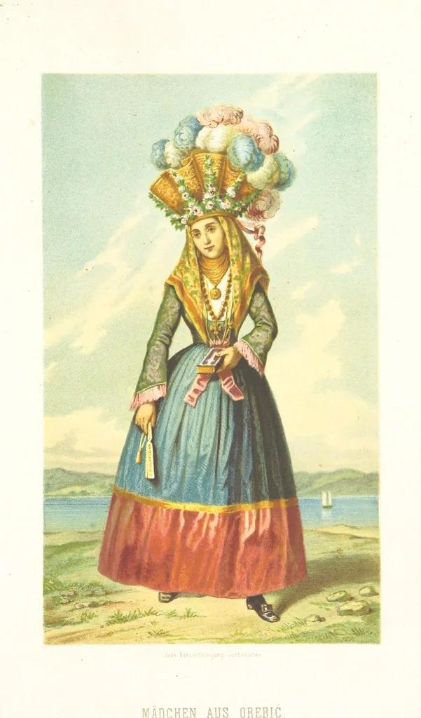 An illustration from Die Serben an der Adria. Ihre Typen und Trachten. [By Louis Salvator, Archduke of Austria, 1870, leaf 65