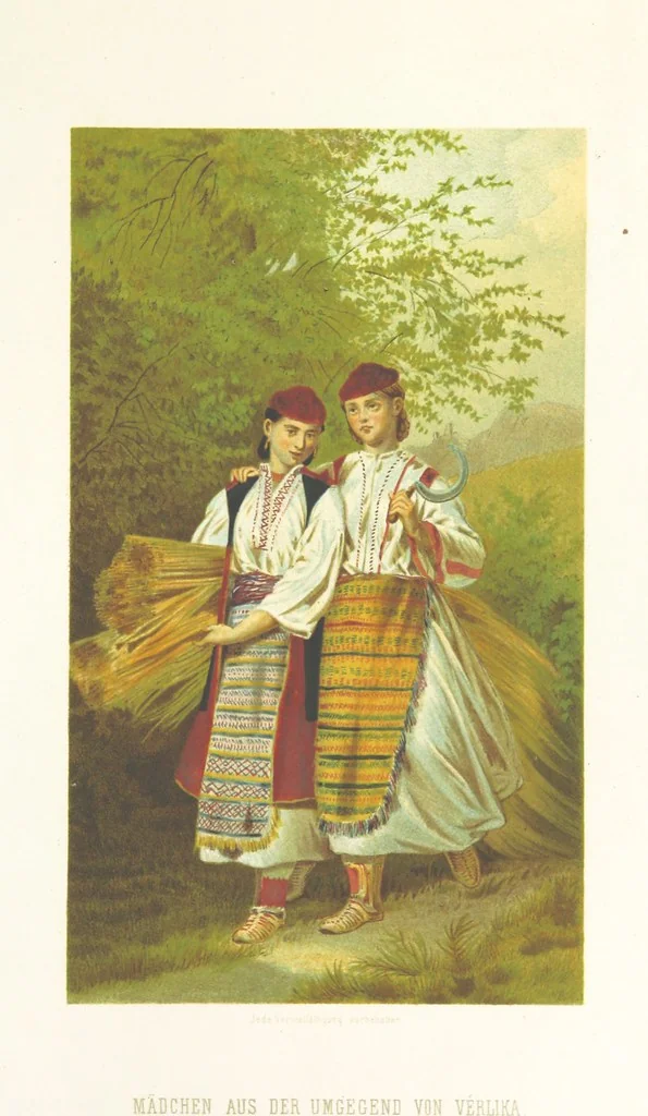 An illustration from Die Serben an der Adria. Ihre Typen und Trachten. [By Louis Salvator, Archduke of Austria, 1870, leaf 7