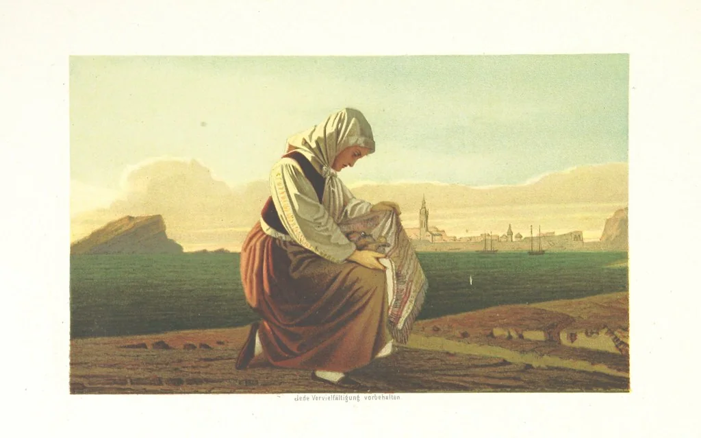 An illustration from Die Serben an der Adria. Ihre Typen und Trachten. [By Louis Salvator, Archduke of Austria, 1870, leaf 73