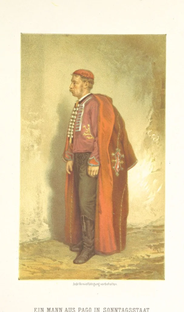 An illustration from Die Serben an der Adria. Ihre Typen und Trachten. [By Louis Salvator, Archduke of Austria, 1870, leaf 79