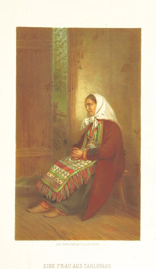 An illustration from Die Serben an der Adria. Ihre Typen und Trachten. [By Louis Salvator, Archduke of Austria, 1870, leaf 81