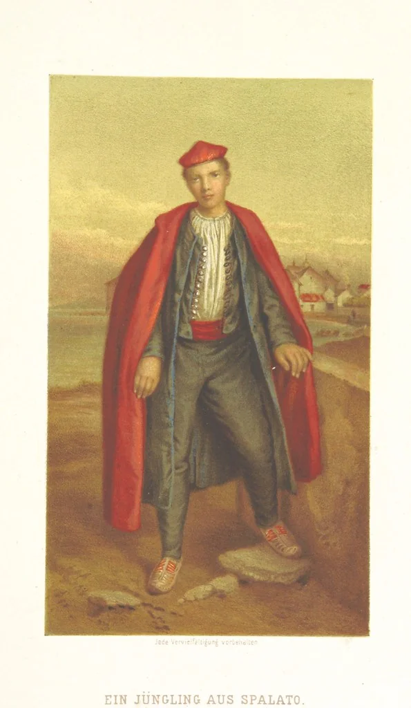 An illustration from Die Serben an der Adria. Ihre Typen und Trachten. [By Louis Salvator, Archduke of Austria, 1870, leaf 91