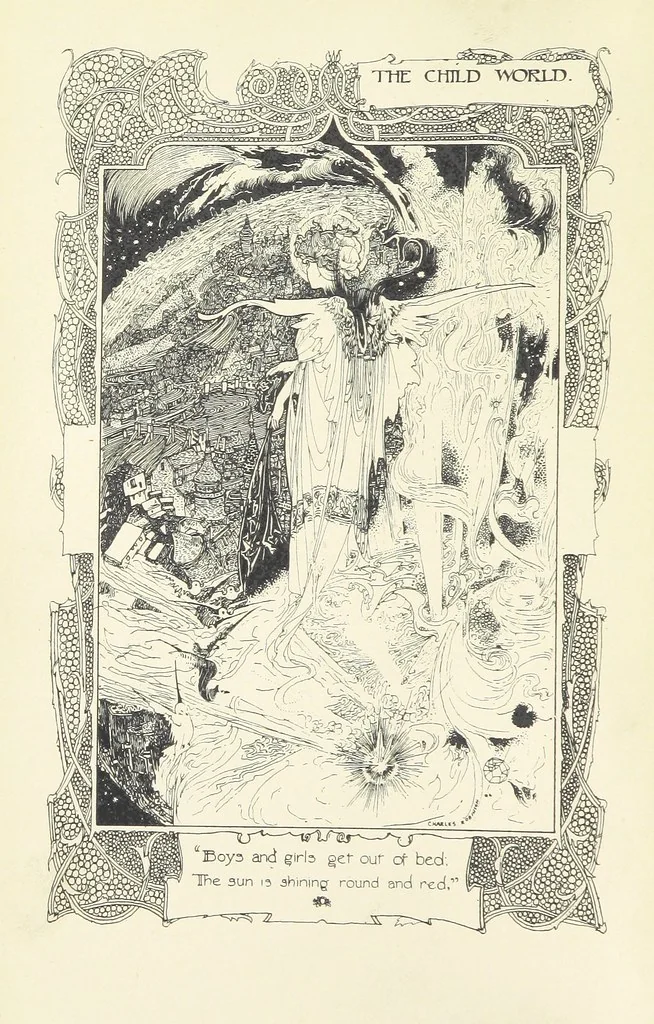 An illustration from The Child World. [In verse.] ... Illustrated by C. Robinson, 1896, leaf 10