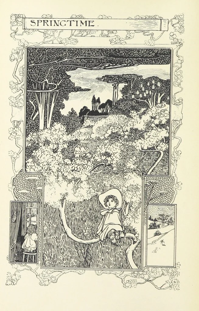 An illustration from The Child World. [In verse.] ... Illustrated by C. Robinson, 1896, leaf 100