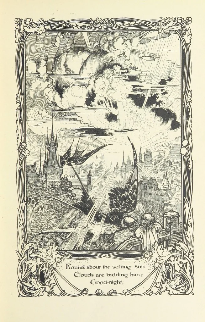 An illustration from The Child World. [In verse.] ... Illustrated by C. Robinson, 1896, leaf 25