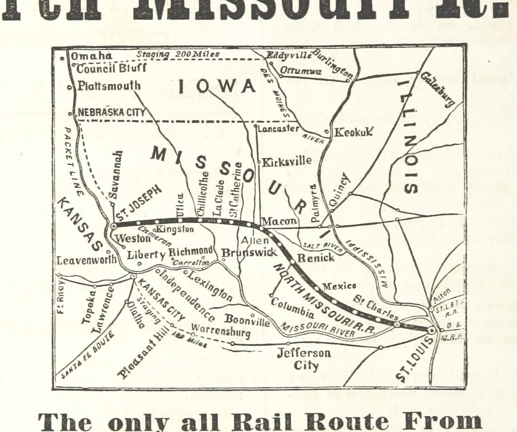 An illustration from Sheppard's Shippers' Guide to the South and West, embracing twenty-three states, Ohio, Indiana, Illinois, etc, 1867, leaf 154