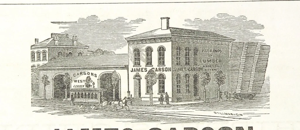 An illustration from Sheppard's Shippers' Guide to the South and West, embracing twenty-three states, Ohio, Indiana, Illinois, etc, 1867, leaf 24