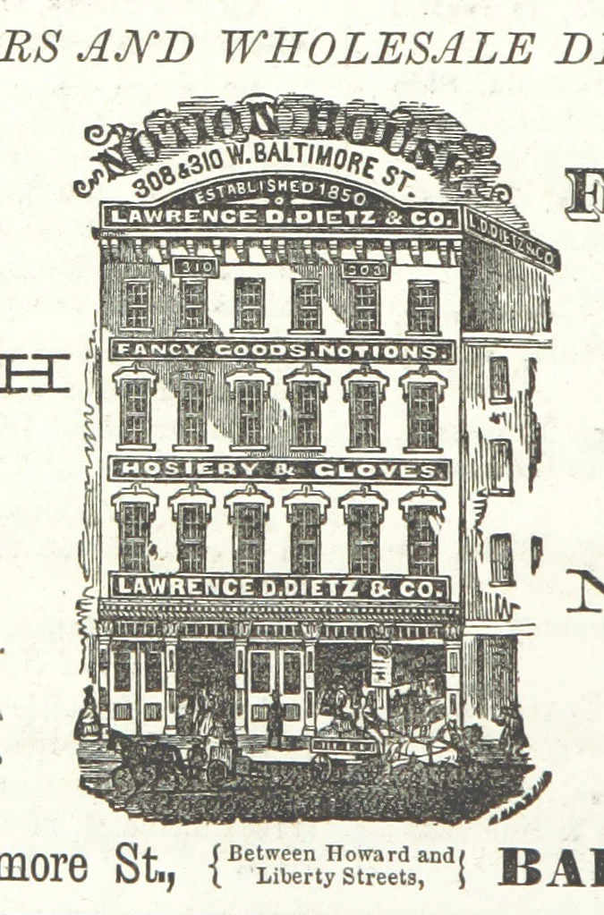 An illustration from Sheppard's Shippers' Guide to the South and West, embracing twenty-three states, Ohio, Indiana, Illinois, etc, 1867, leaf 44