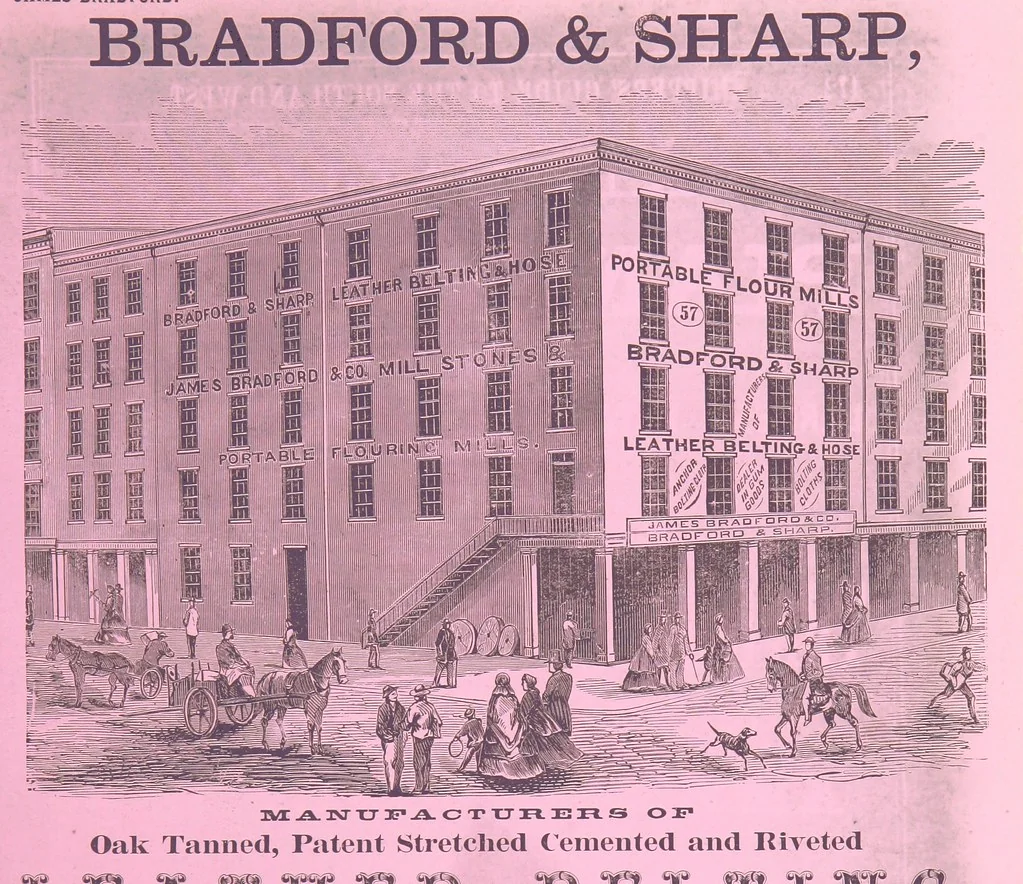 An illustration from Sheppard's Shippers' Guide to the South and West, embracing twenty-three states, Ohio, Indiana, Illinois, etc, 1867, leaf 557