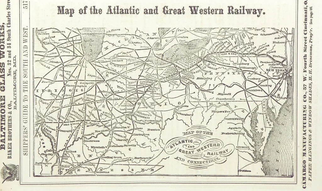An illustration from Sheppard's Shippers' Guide to the South and West, embracing twenty-three states, Ohio, Indiana, Illinois, etc, 1867, leaf 609