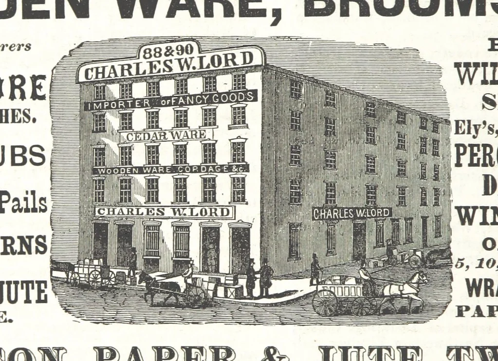 An illustration from Sheppard's Shippers' Guide to the South and West, embracing twenty-three states, Ohio, Indiana, Illinois, etc, 1867, leaf 642