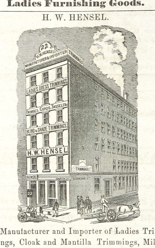 An illustration from Sheppard's Shippers' Guide to the South and West, embracing twenty-three states, Ohio, Indiana, Illinois, etc, 1867, leaf 844