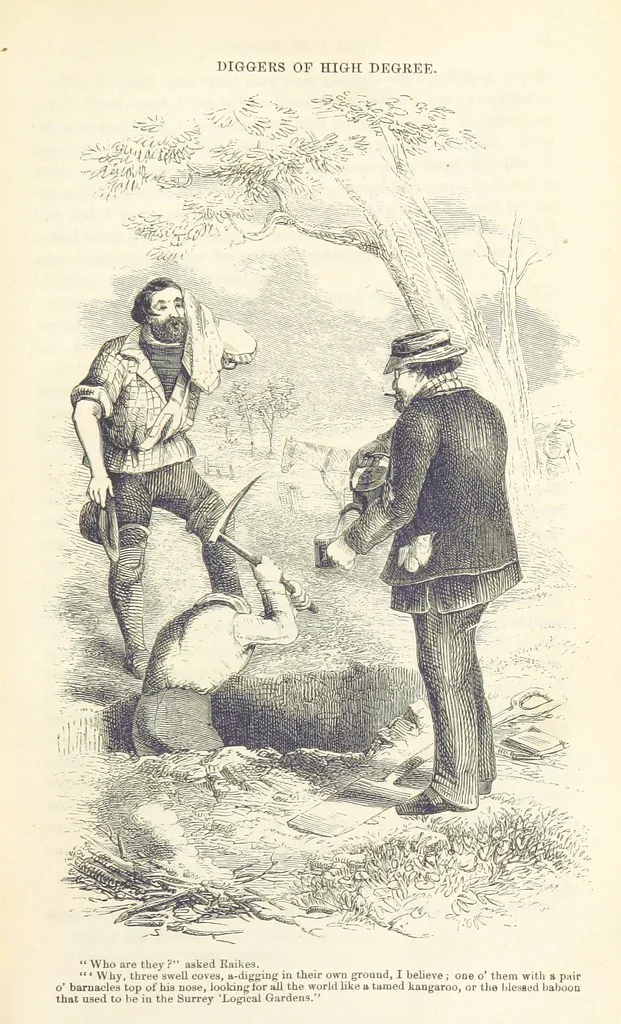 An illustration from Adventures of a Gold-Digger ... Illustrated, etc. [A reissue of “The Gold-Finder of Australia.”, 1856, leaf 103