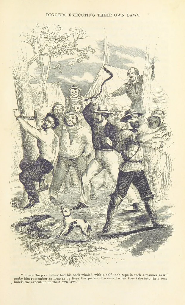 An illustration from Adventures of a Gold-Digger ... Illustrated, etc. [A reissue of “The Gold-Finder of Australia.”, 1856, leaf 107