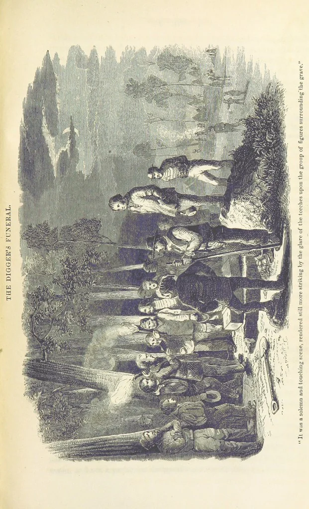 An illustration from Adventures of a Gold-Digger ... Illustrated, etc. [A reissue of “The Gold-Finder of Australia.”, 1856, leaf 217