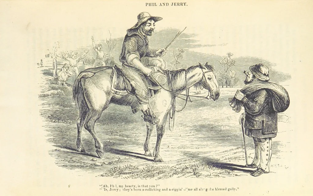 An illustration from Adventures of a Gold-Digger ... Illustrated, etc. [A reissue of “The Gold-Finder of Australia.”, 1856, leaf 261