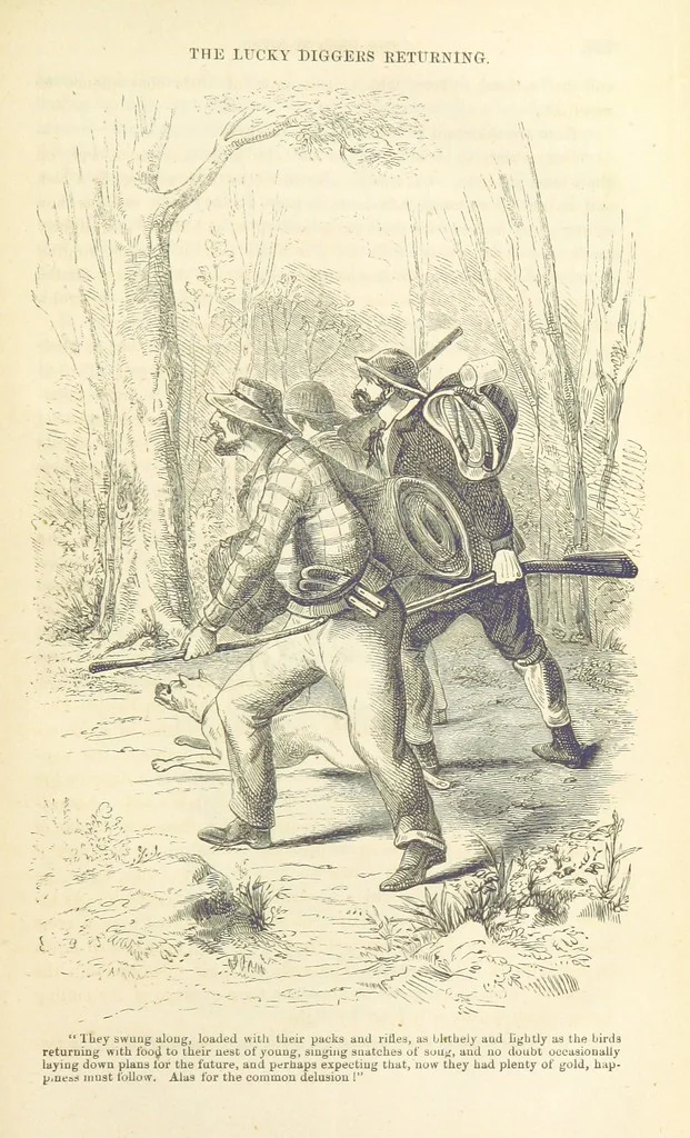 An illustration from Adventures of a Gold-Digger ... Illustrated, etc. [A reissue of “The Gold-Finder of Australia.”, 1856, leaf 307