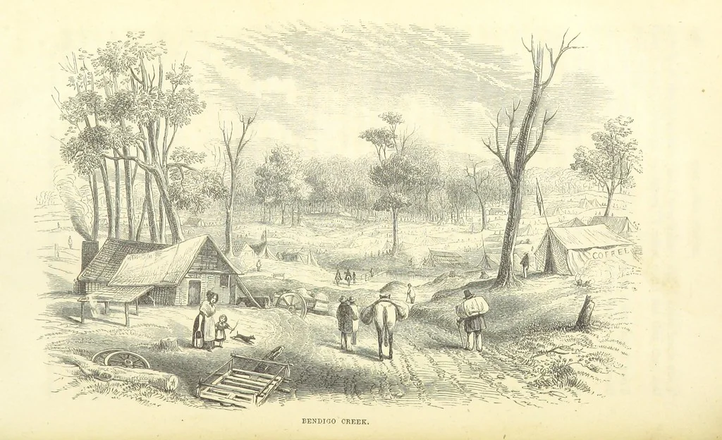 An illustration from Adventures of a Gold-Digger ... Illustrated, etc. [A reissue of “The Gold-Finder of Australia.”, 1856, leaf 322