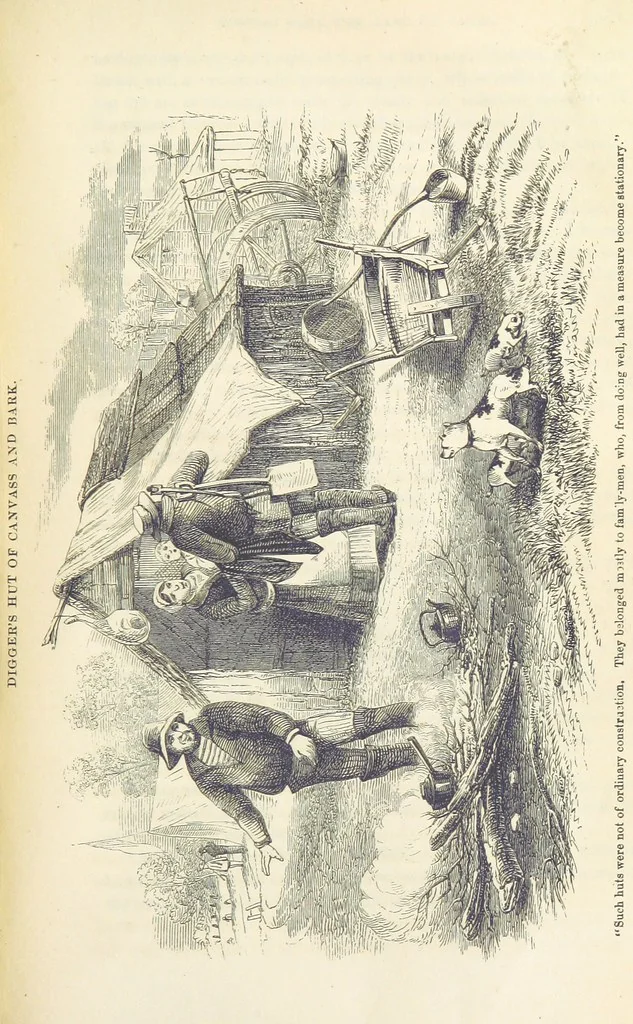 An illustration from Adventures of a Gold-Digger ... Illustrated, etc. [A reissue of “The Gold-Finder of Australia.”, 1856, leaf 335