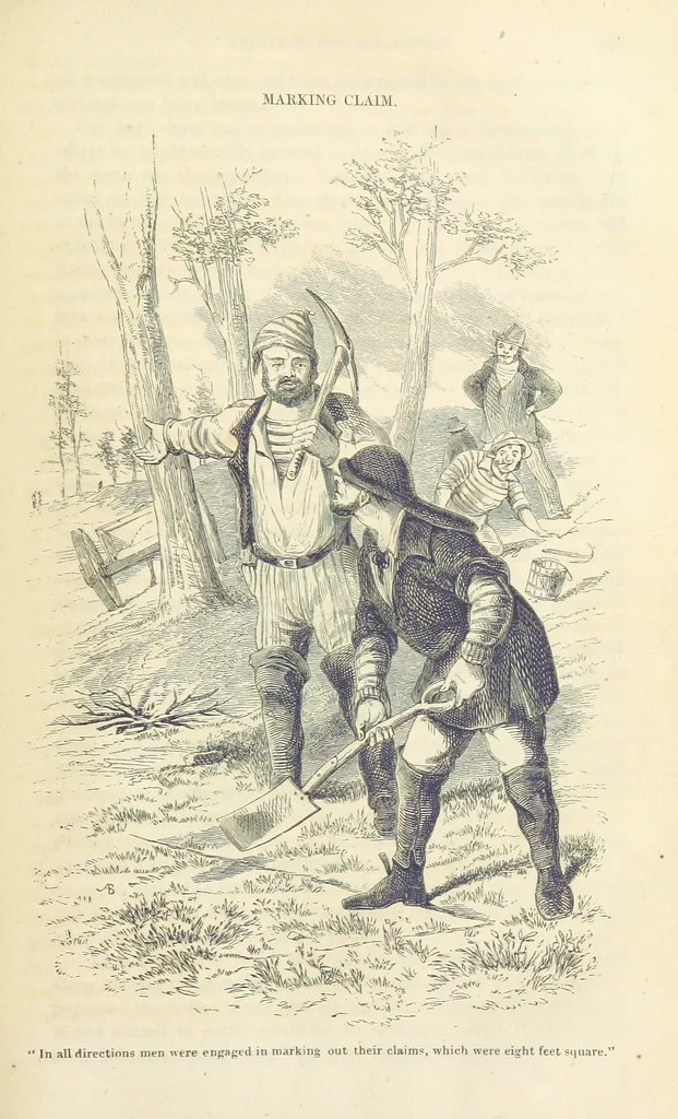 An illustration from Adventures of a Gold-Digger ... Illustrated, etc. [A reissue of “The Gold-Finder of Australia.”, 1856, leaf 341